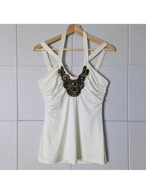 Vintage y2k Cache strappy bodycon beaded tank